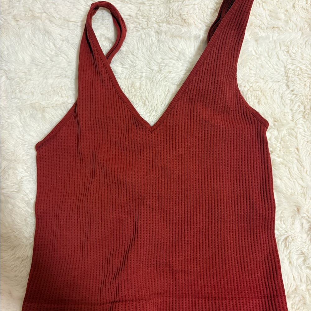 Pitaya Deep Red V-Neck Tank Top